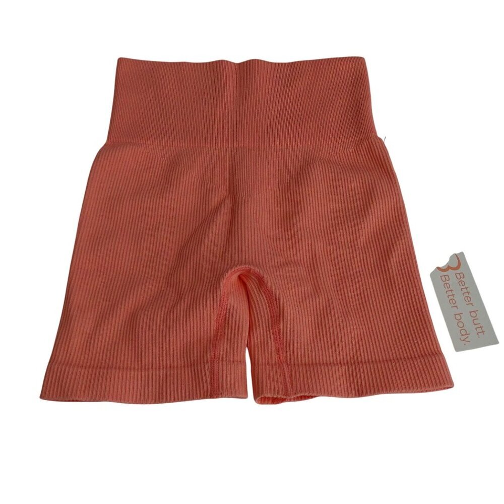 Bünda Seamless Ribbed High-Waisted Nylon Shorts Women Size XS Coral Better Butt